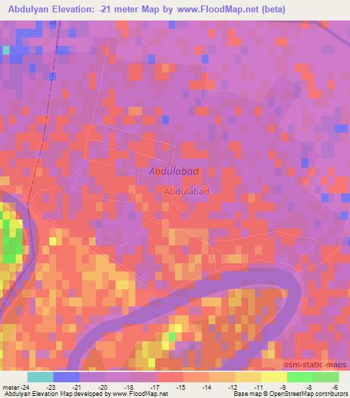Abdulyan,Azerbaijan Elevation Map