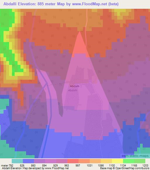 Abdalli,Azerbaijan Elevation Map