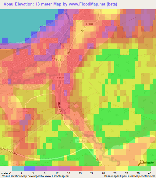 Vosu,Estonia Elevation Map
