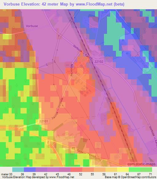 Vorbuse,Estonia Elevation Map
