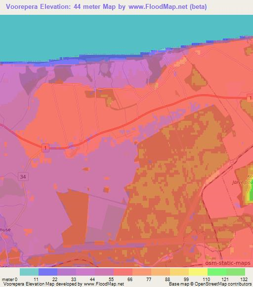 Voorepera,Estonia Elevation Map