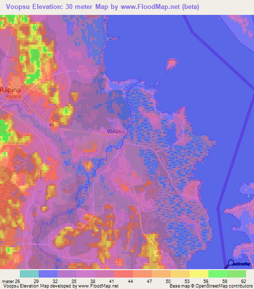 Voopsu,Estonia Elevation Map