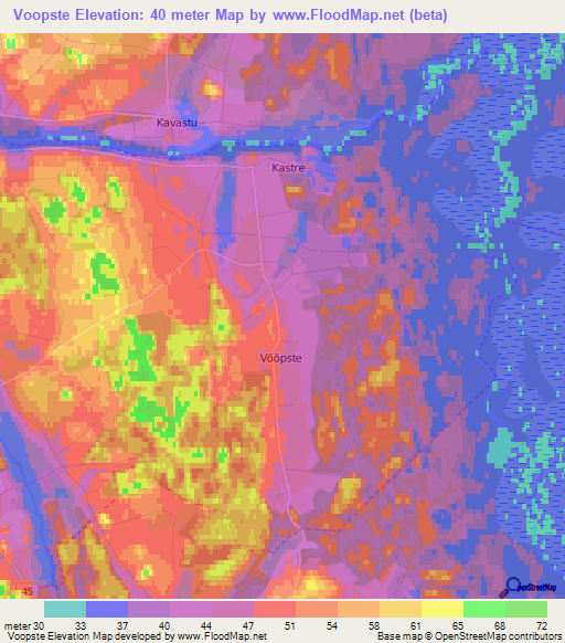 Voopste,Estonia Elevation Map