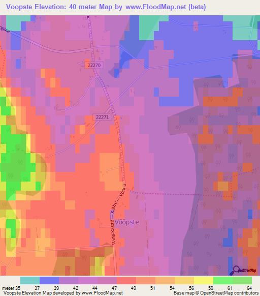 Voopste,Estonia Elevation Map
