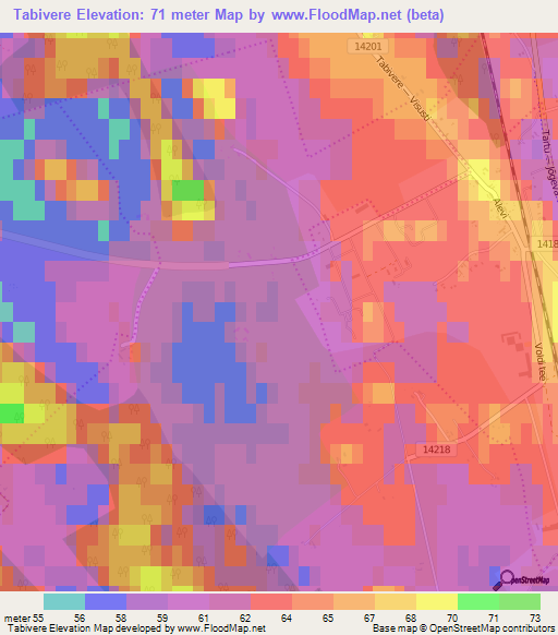 Tabivere,Estonia Elevation Map