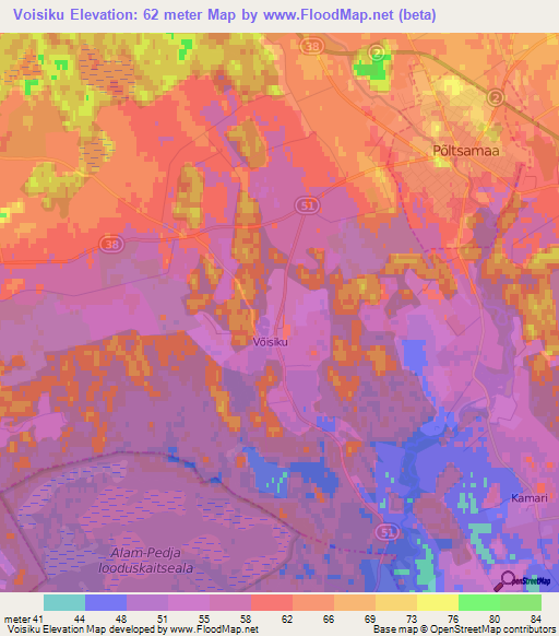Voisiku,Estonia Elevation Map