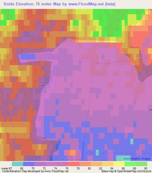 Voide,Estonia Elevation Map
