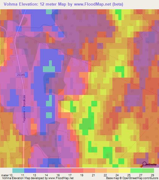 Vohma,Estonia Elevation Map
