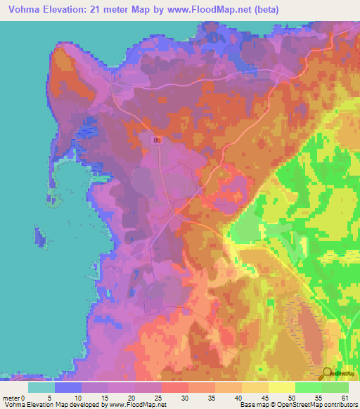 Vohma,Estonia Elevation Map