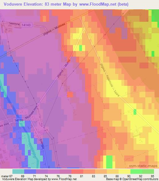 Voduvere,Estonia Elevation Map
