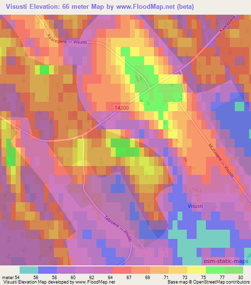 Visusti,Estonia Elevation Map