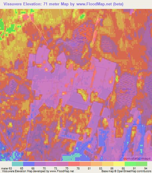 Vissuvere,Estonia Elevation Map