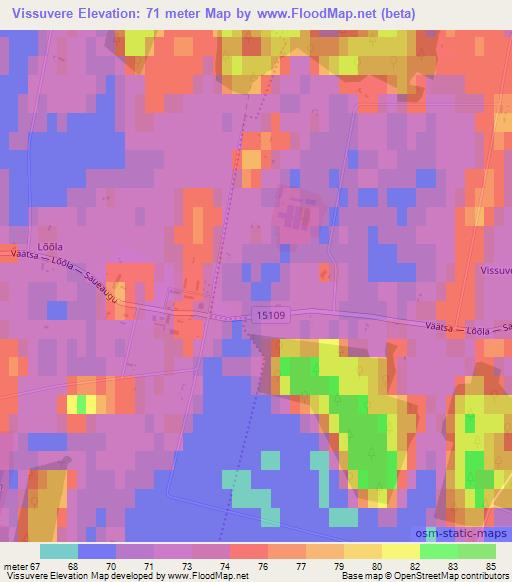 Vissuvere,Estonia Elevation Map