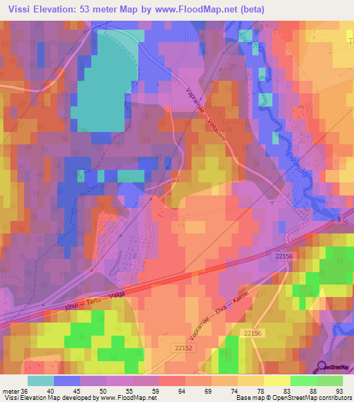 Vissi,Estonia Elevation Map