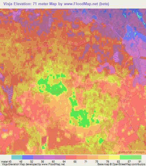 Visja,Estonia Elevation Map