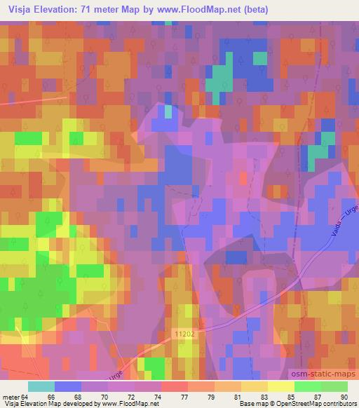 Visja,Estonia Elevation Map
