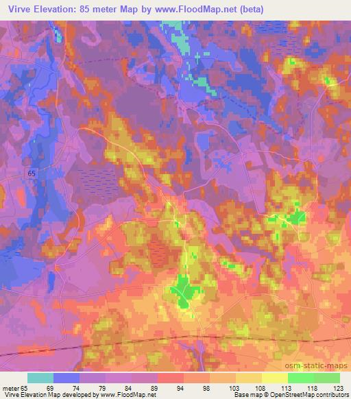 Virve,Estonia Elevation Map