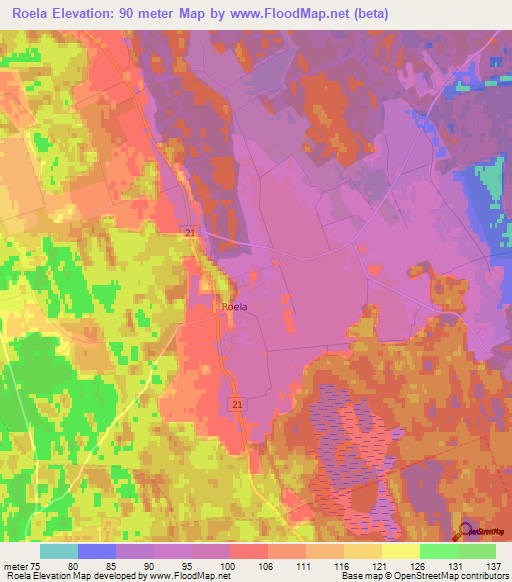 Roela,Estonia Elevation Map