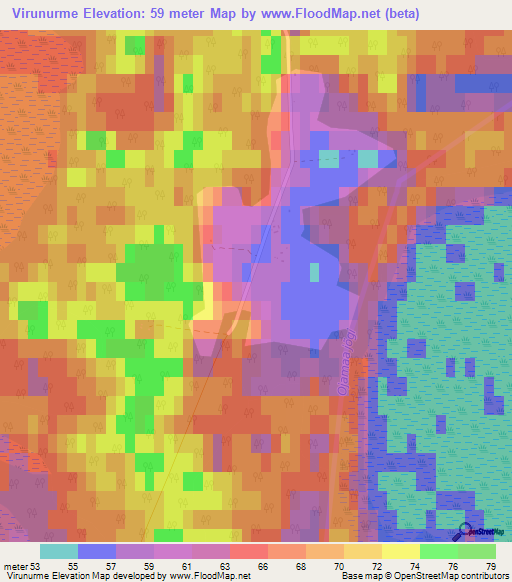 Virunurme,Estonia Elevation Map