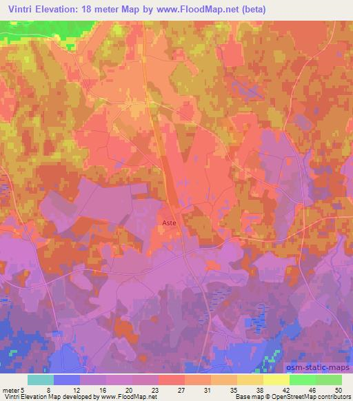 Vintri,Estonia Elevation Map