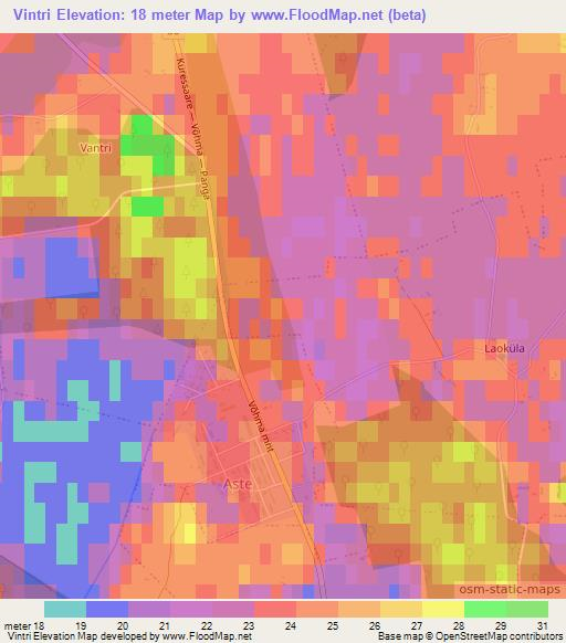 Vintri,Estonia Elevation Map