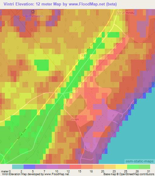 Vintri,Estonia Elevation Map