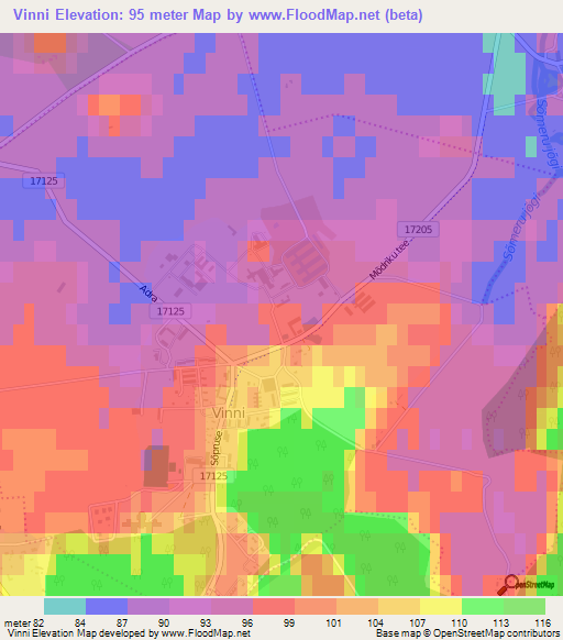 Vinni,Estonia Elevation Map
