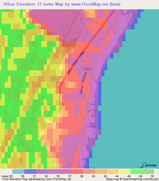 Vilusi,Estonia Elevation Map