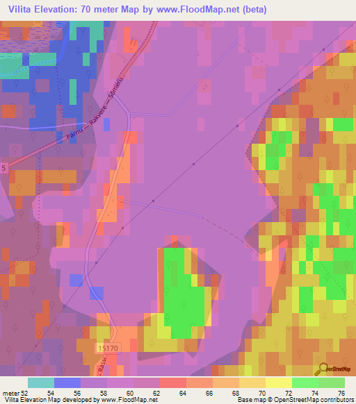 Vilita,Estonia Elevation Map