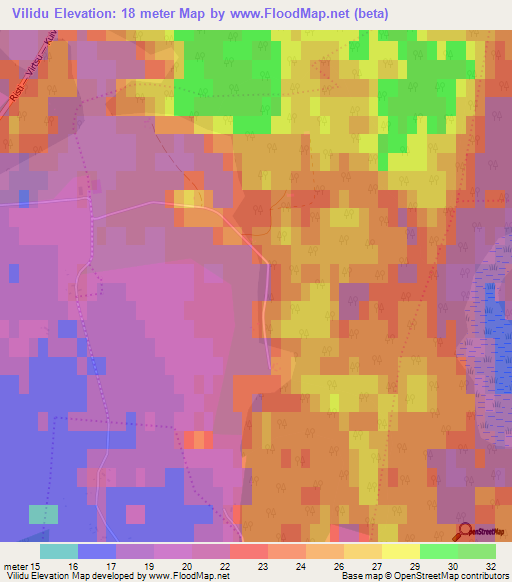 Vilidu,Estonia Elevation Map