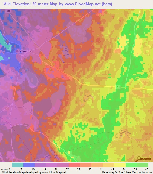 Viki,Estonia Elevation Map