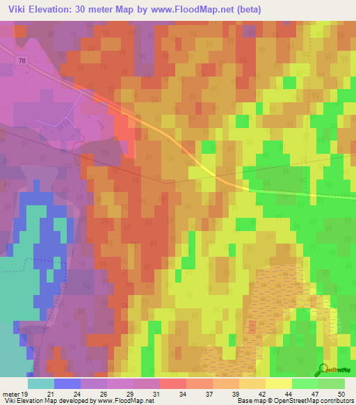 Viki,Estonia Elevation Map