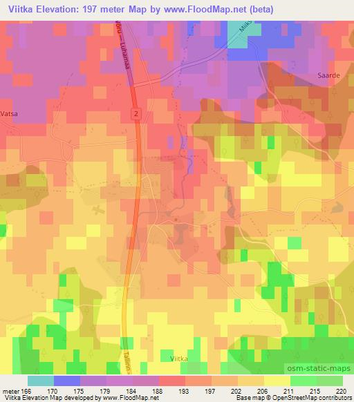 Viitka,Estonia Elevation Map