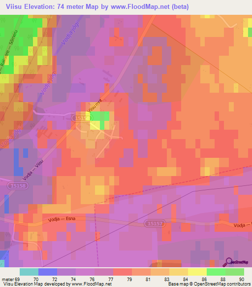 Viisu,Estonia Elevation Map