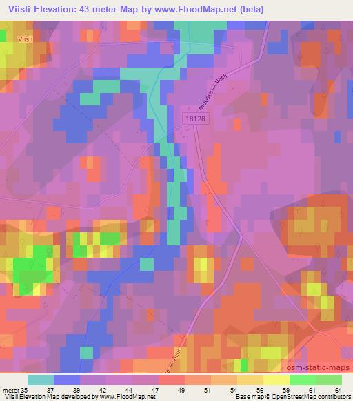 Viisli,Estonia Elevation Map
