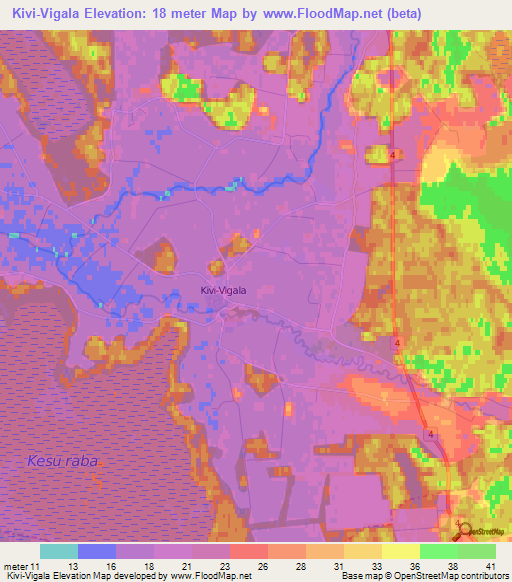 Kivi-Vigala,Estonia Elevation Map
