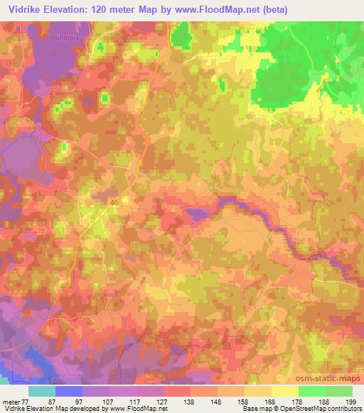 Vidrike,Estonia Elevation Map