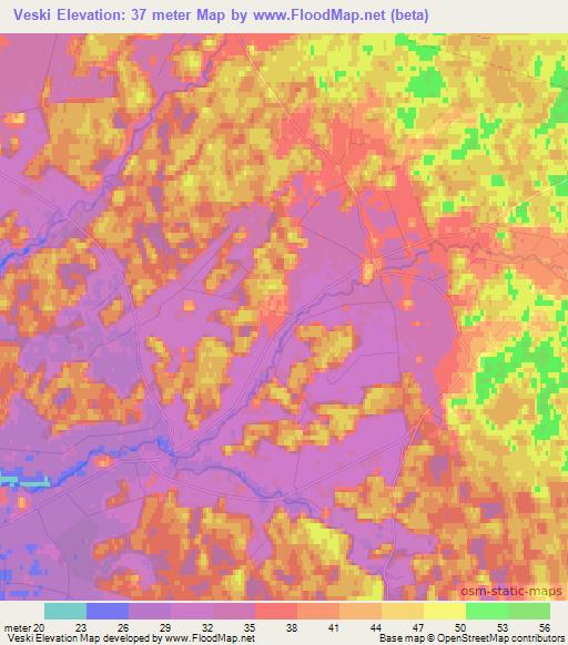 Veski,Estonia Elevation Map