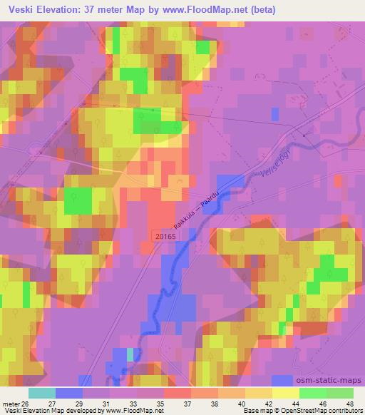 Veski,Estonia Elevation Map