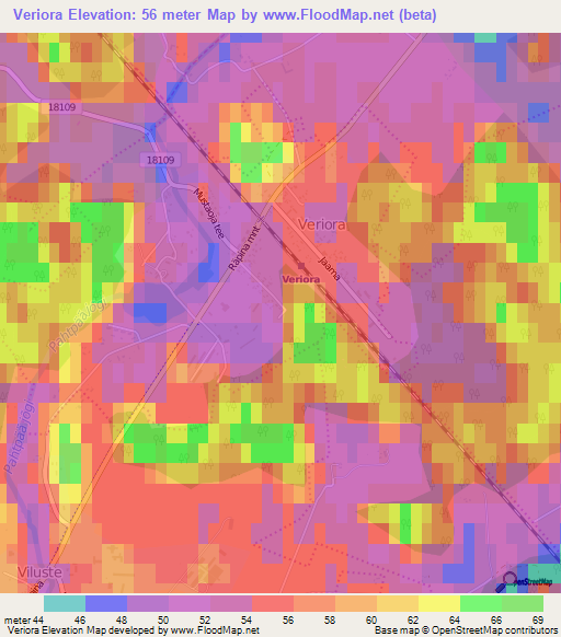 Veriora,Estonia Elevation Map