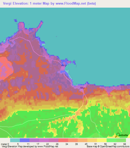 Vergi,Estonia Elevation Map