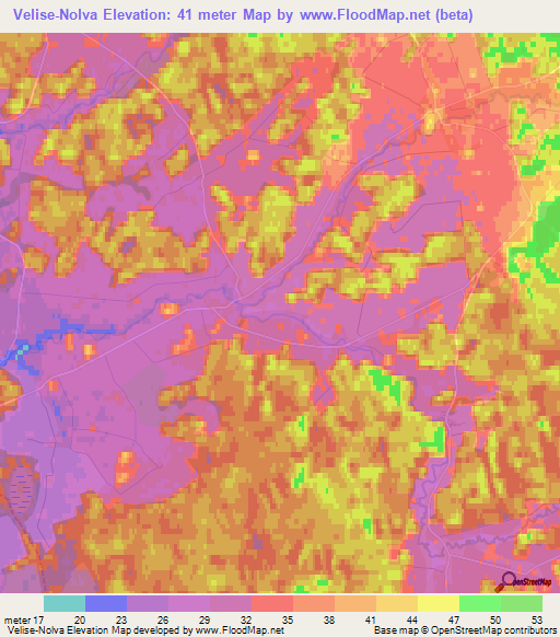 Velise-Nolva,Estonia Elevation Map