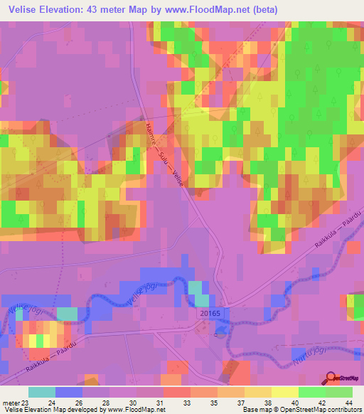Velise,Estonia Elevation Map