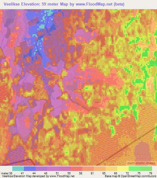 Veelikse,Estonia Elevation Map