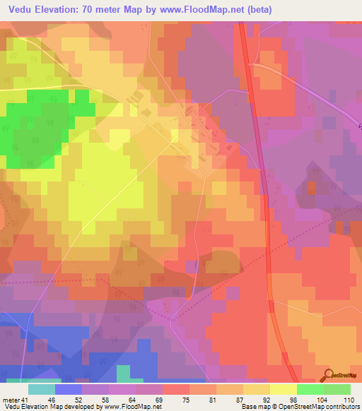 Vedu,Estonia Elevation Map