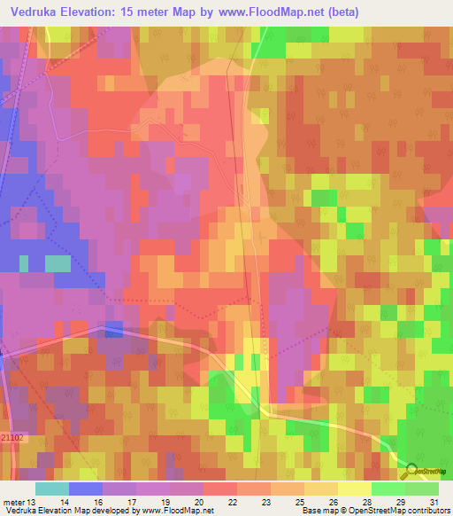 Vedruka,Estonia Elevation Map