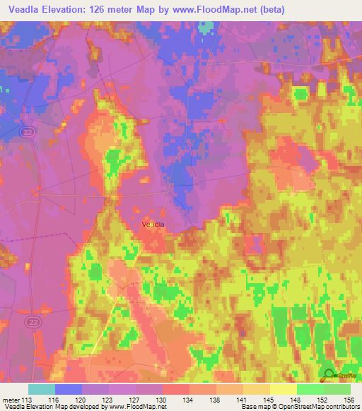 Veadla,Estonia Elevation Map