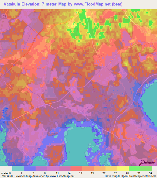 Vatskula,Estonia Elevation Map
