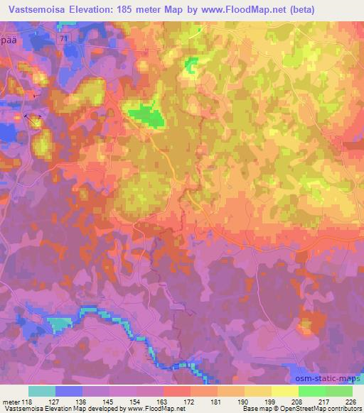 Vastsemoisa,Estonia Elevation Map