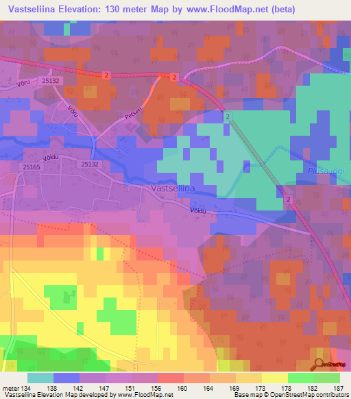 Vastseliina,Estonia Elevation Map